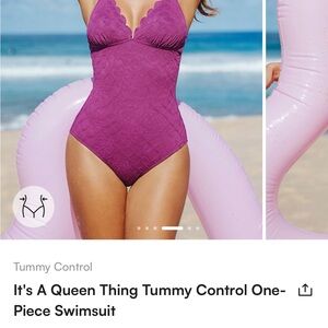 NWT CUPSHE Tummy Control One-Piece Swimsuit - Berry Purple New with tags
